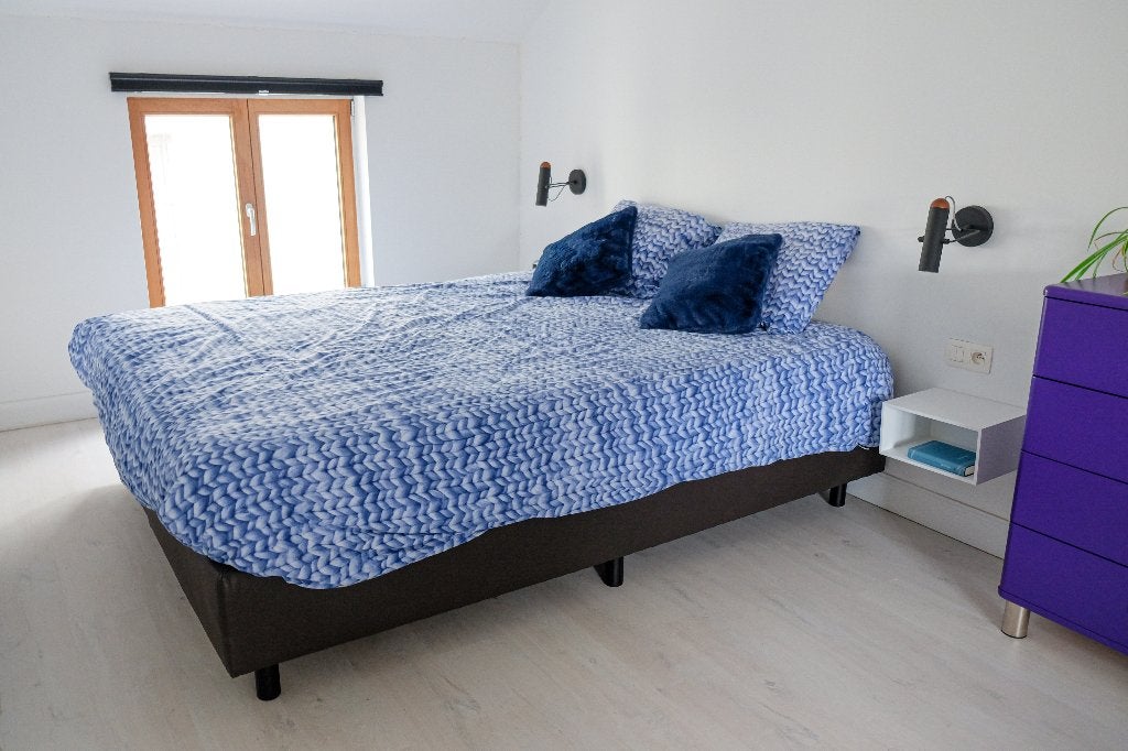 Boxspring + matras 180 x 220cm, Huis en Inrichting, Slaapkamer | Boxsprings, Ophalen, Gebruikt, Bruin, Tweepersoons