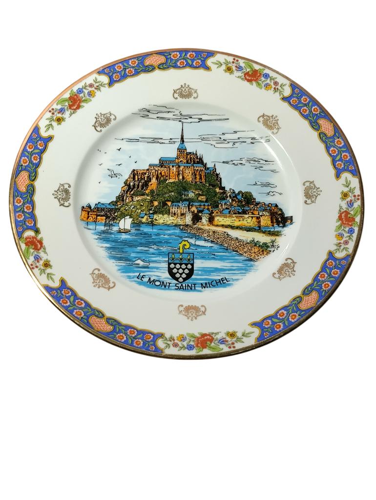 Assiette Mont Saint Michel Limoges Harreau France 24,5cm, Enlèvement