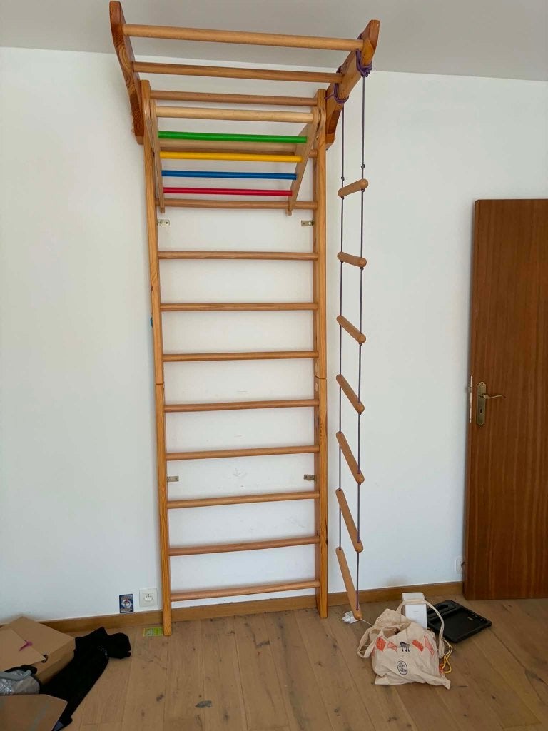 Houten leiband met glijbaan om te demonteren, Sport en Fitness, Turnen, Ophalen, Gebruikt, Materiaal
