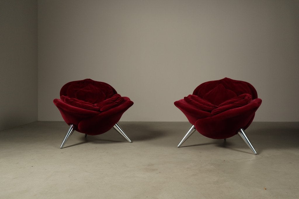 Pair of Rose lounge chairs by Masanori Umeda for Edra, Italy, Ophalen
