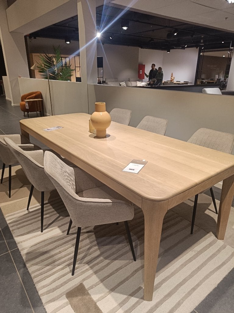 Prachtige eikenhouten eetkamertafel – 250 x 100 cm, Maison & Meubles, Comme neuf, 100 à 150 cm, Enlèvement, Modern/Scandinavisch/Landelijk