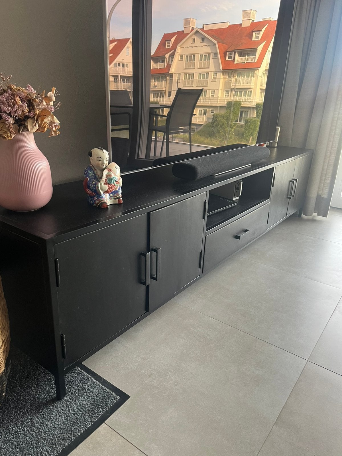 Tv meubel industrieel, Huis en Inrichting, Ophalen, Zo goed als nieuw, 200 cm of meer, Industrieel