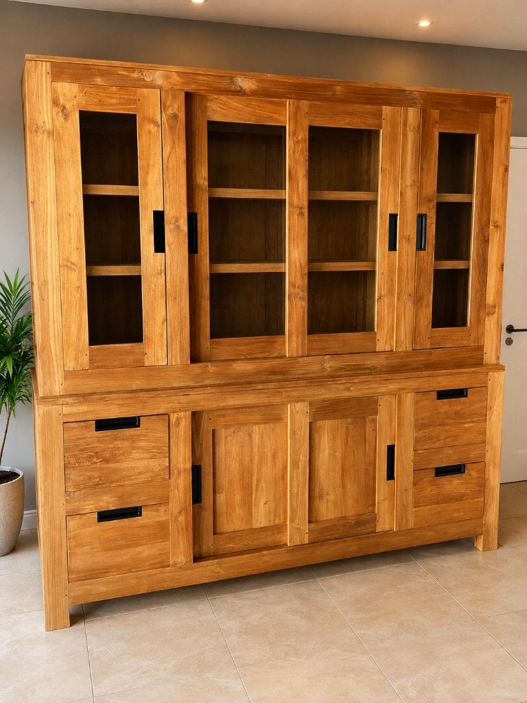 Teak vitrinekast 215, Maison & Meubles, Enlèvement ou Envoi, Comme neuf, Teck