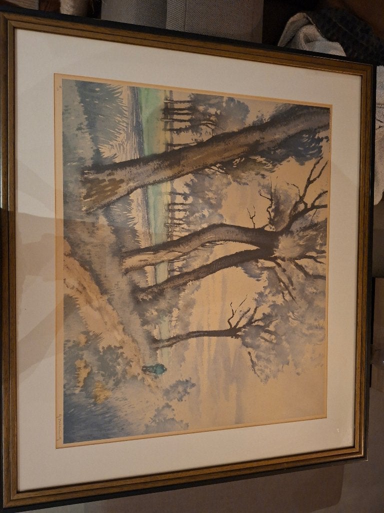 Kunstwerk roger hebbelinck, Enlèvement, Paysage, 1950 - 1999