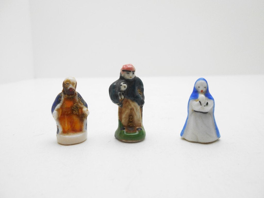 lot de 3 anciennes feves en porcelaine, Antiquités & Art, Enlèvement ou Envoi