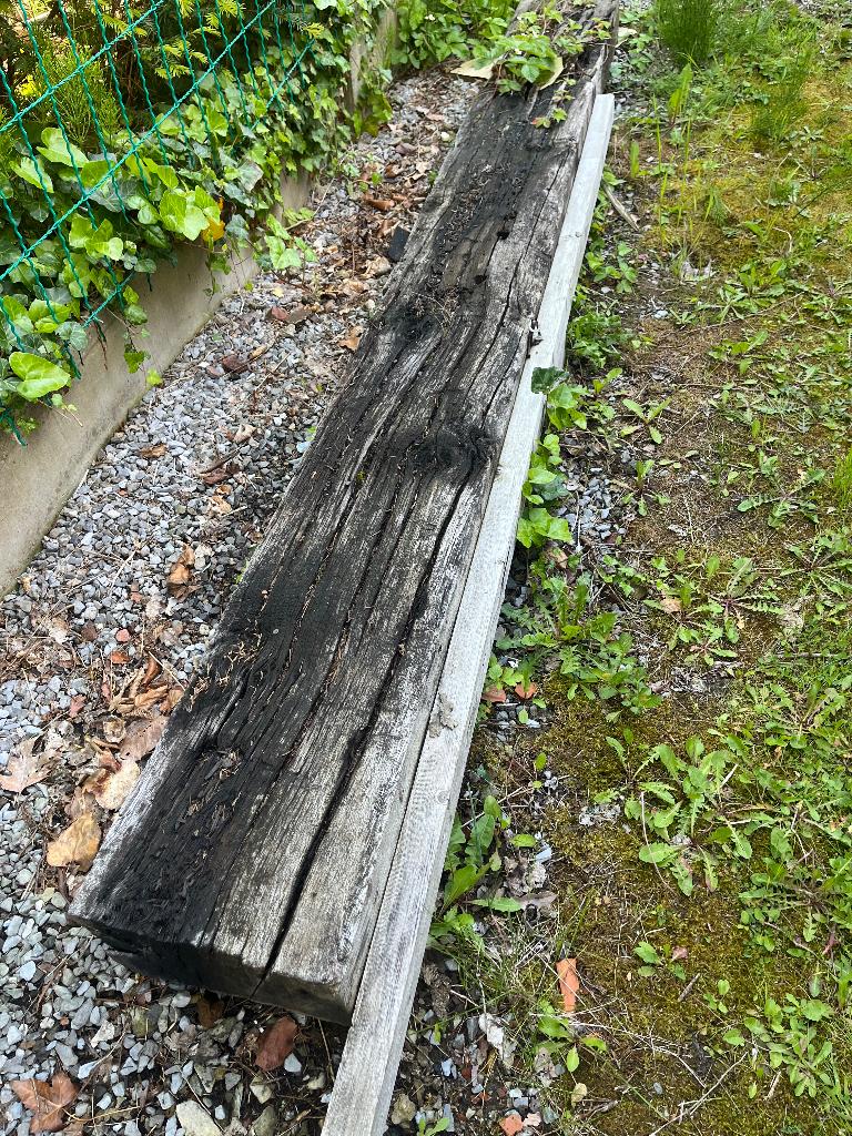 Poutre de train, Bois dur, Enlèvement, Utilisé, 180 à 250 cm
