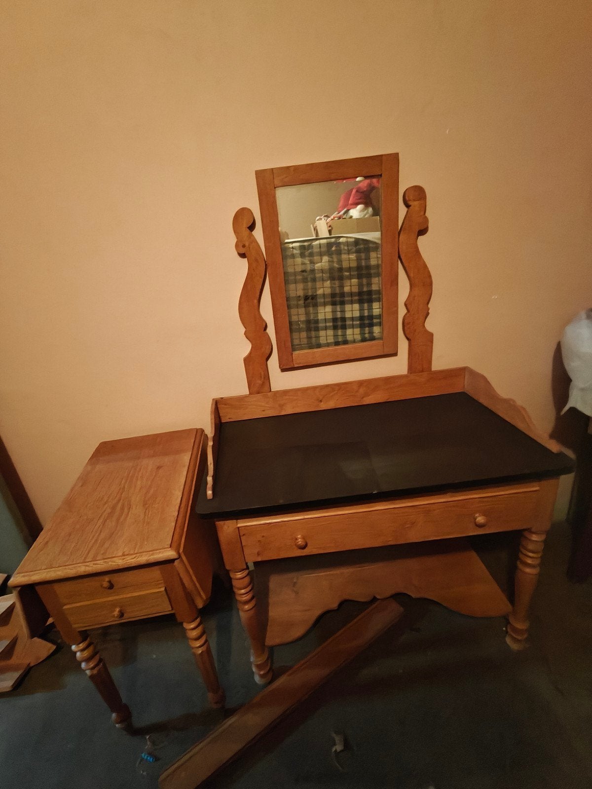 coiffeuse ancienne avec petite table pliante, Antiquités & Art, Enlèvement