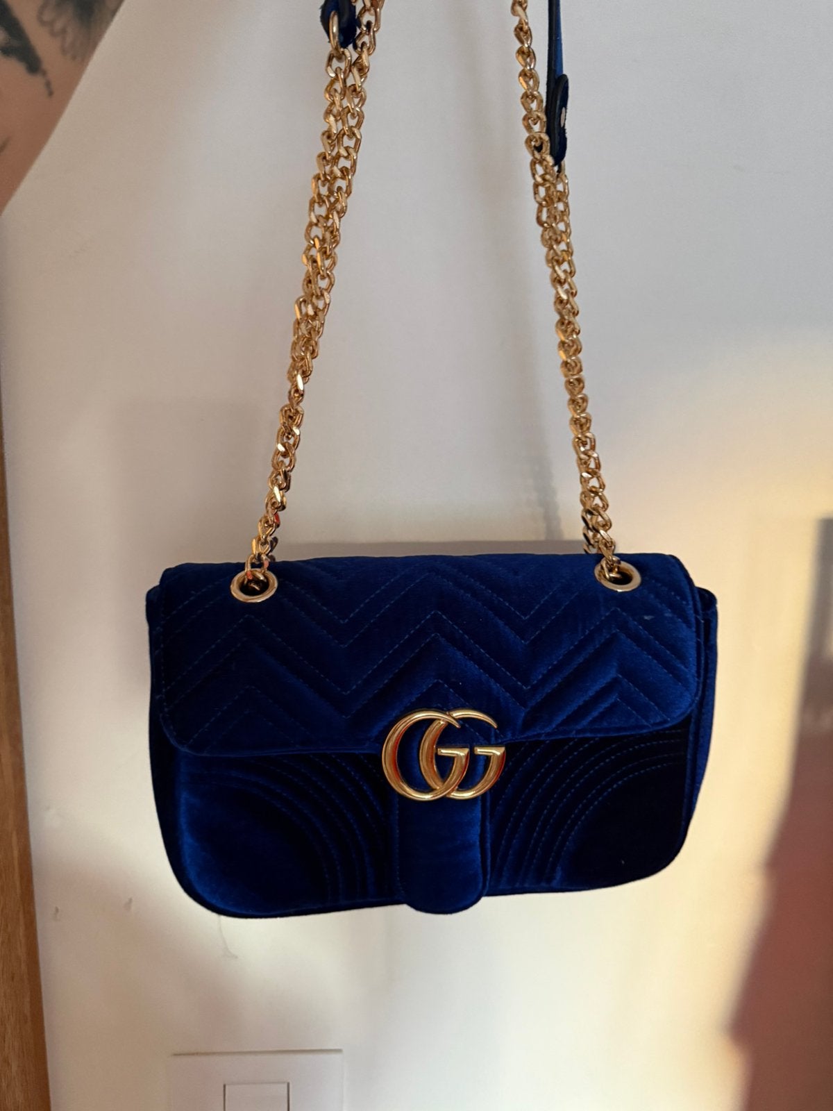 handtas marine blauw, Handtassen en Accessoires, Tassen | Damestassen, Ophalen, Zo goed als nieuw, Blauw, Handtas