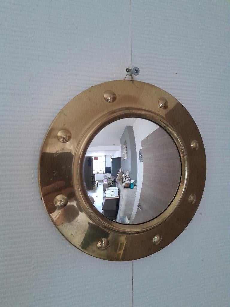 Hublot Witch Eye Mirror goudkleurig metaal Goede conditie, Antiek en Kunst, Ophalen of Verzenden