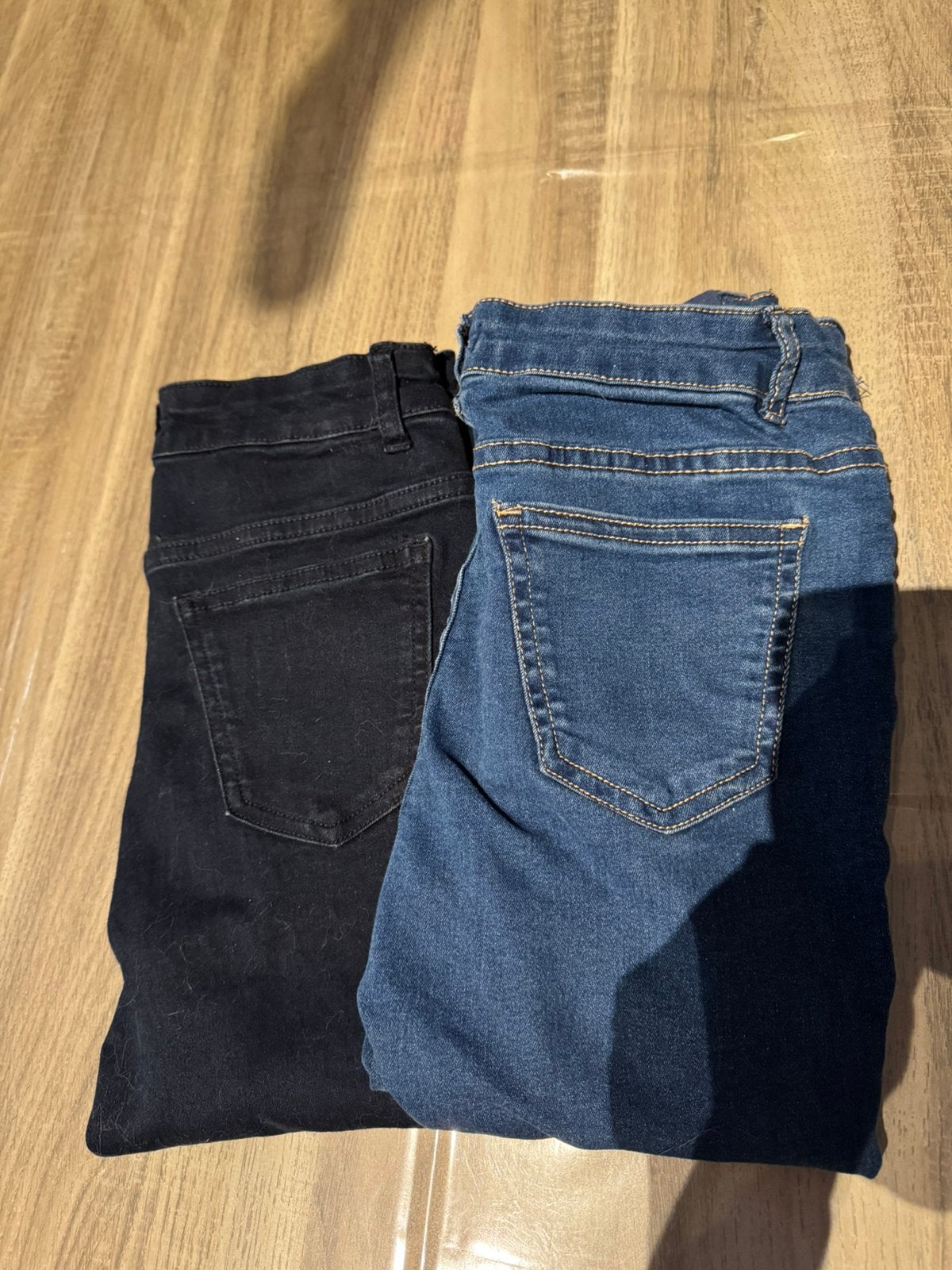 Zwangerschapsbroeken 2 stuks, Kleding | Dames, Zwangerschapskleding, Ophalen, Blauw, Zo goed als nieuw, Maat 36 (S)