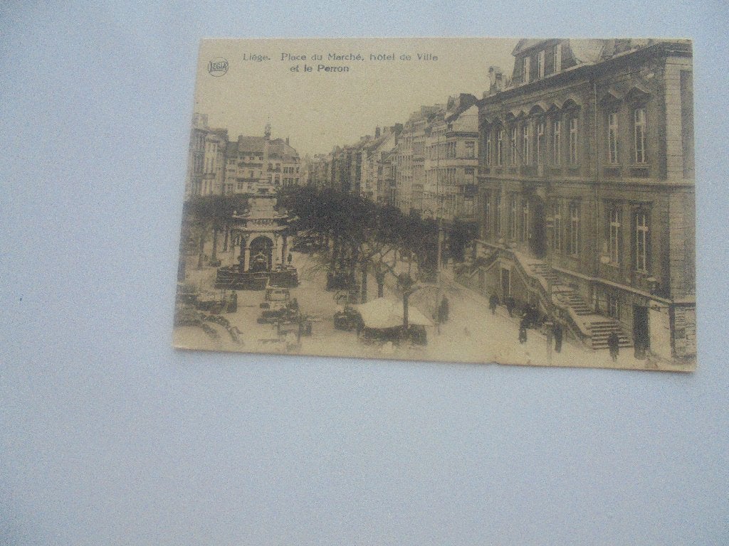liége- place du marché-hotel de ville-etle perron, Collections, Envoi, 1920 à 1940, Non affranchie, Liège