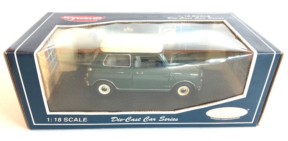 Mini Cooper 1275S Almond Green Kyosho 1:18., Hobby en Vrije tijd, Modelauto's | 1:18, Ophalen of Verzenden, Zo goed als nieuw