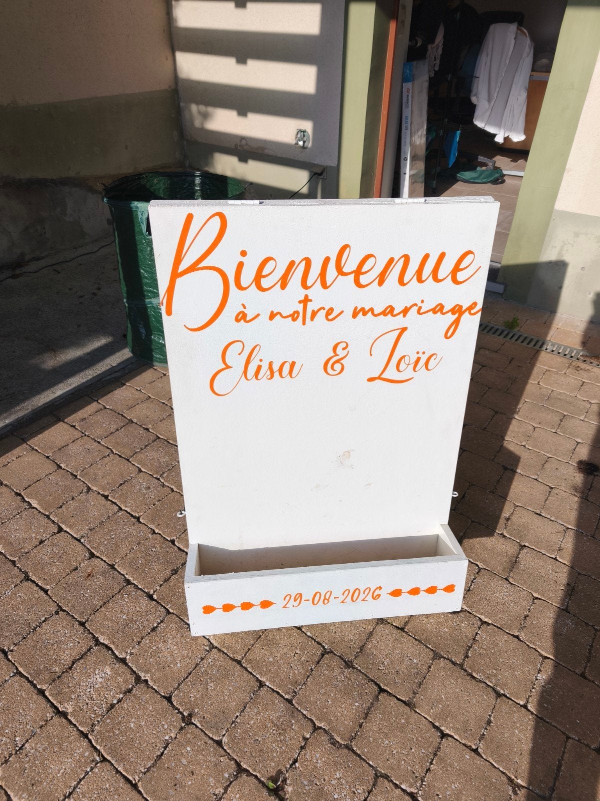 Panneau bienvenue mariage  / jardinière, Huis en Inrichting, Ophalen of Verzenden