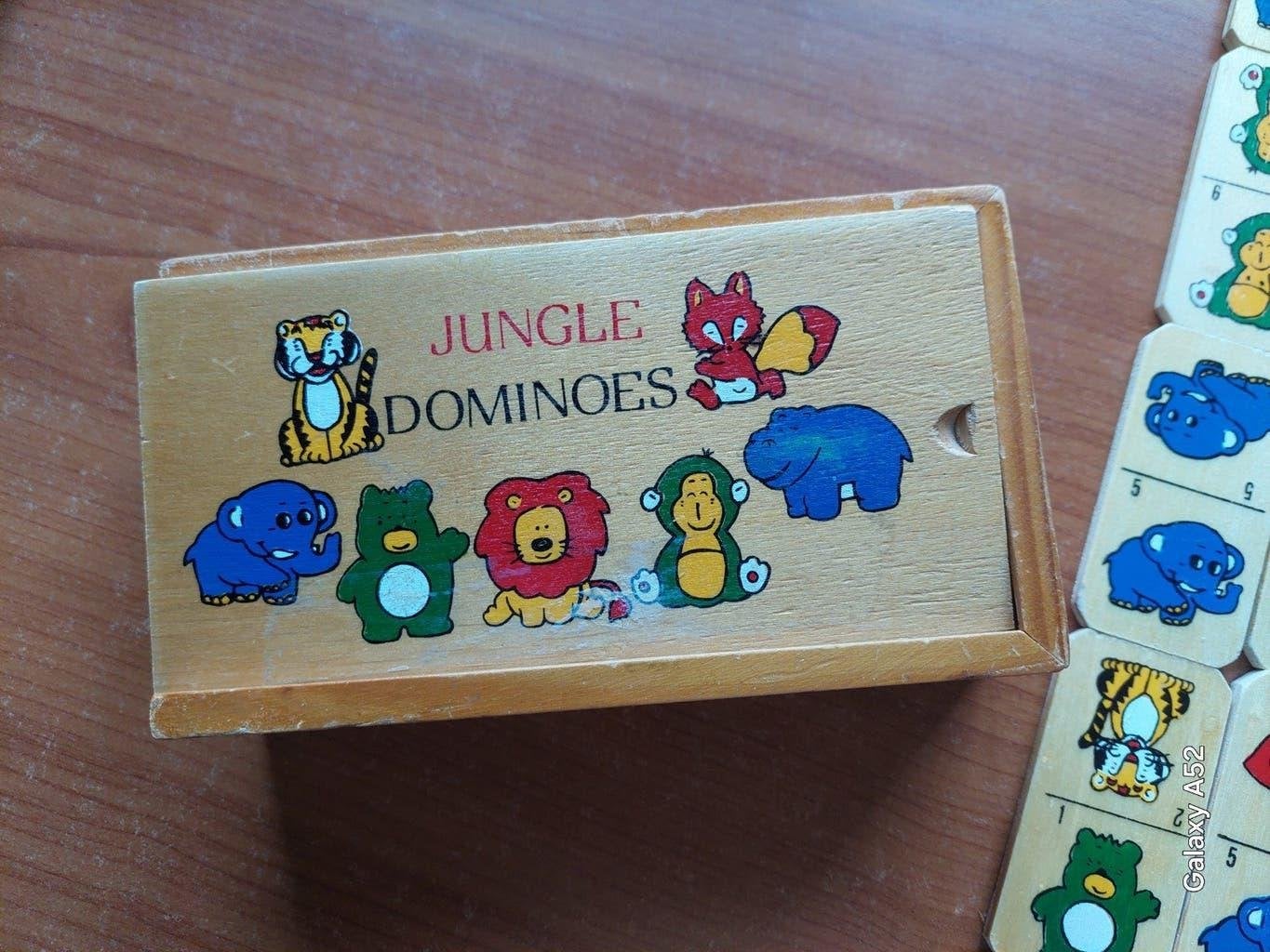 houten dominospel : jungledieren, Ophalen of Verzenden, Gebruikt, Overige typen