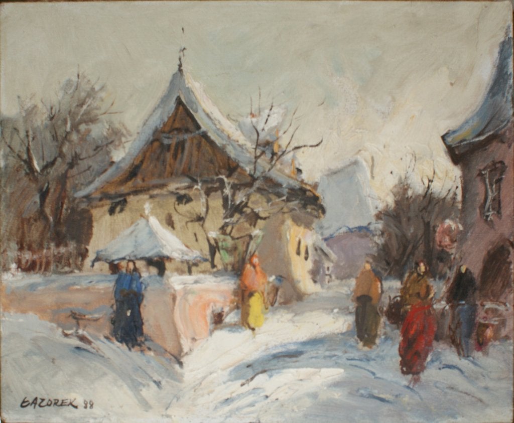 Stanisław Jan ŁAZOREK (1938-2000): Kazimierz (O/D, 46x38cm), Ophalen of Verzenden, Gesigneerd