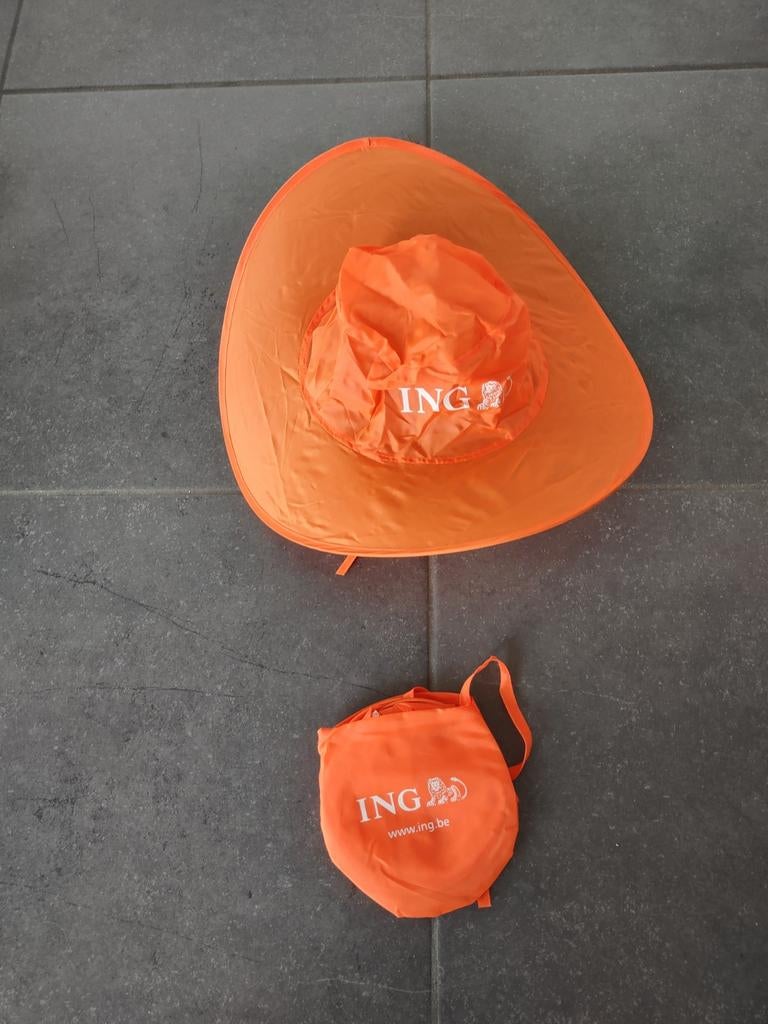 Oranje dunne hoed - ING, Ophalen, Zo goed als nieuw, Hoed