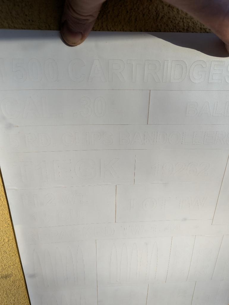 Springfield 1903 ww2 houten koffer met sjabloonset, Verzamelen, Verzenden, Landmacht, Kist of Geocache