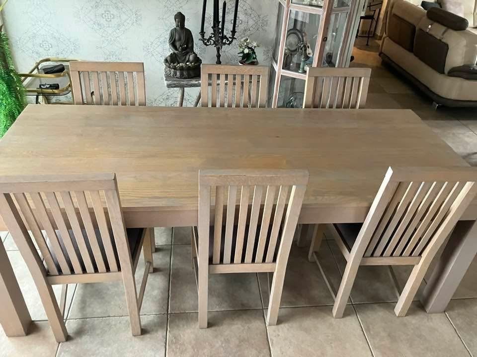 tafel en 6 stoelen, Huis en Inrichting, Ophalen, Zo goed als nieuw, Vijf personen of meer, Rechthoekig