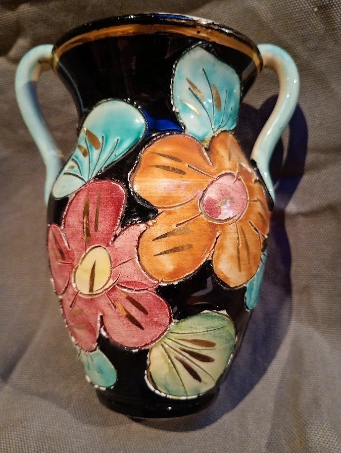 Vase Vallauris français vintage — peint à la main, Enlèvement ou Envoi