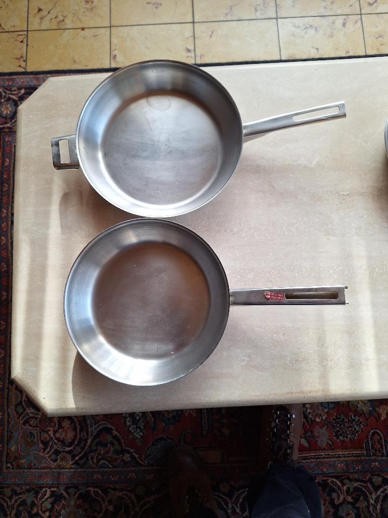 2 pannen van Demeyere, Ophalen, Inox, Gebruikt, Keramische plaat