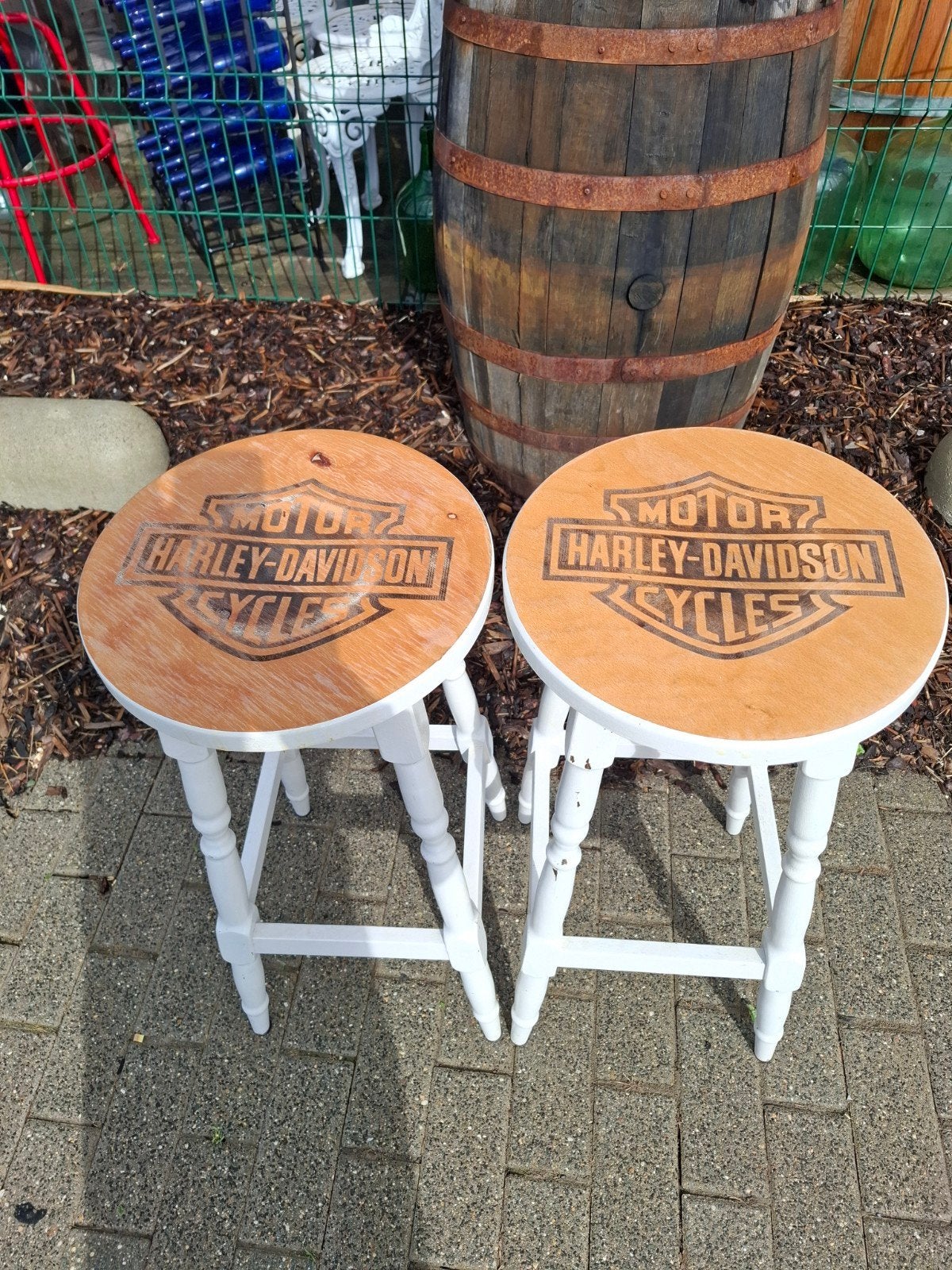 2 Harley Davidson barkrukken vd garage of hobbykamer, Ophalen