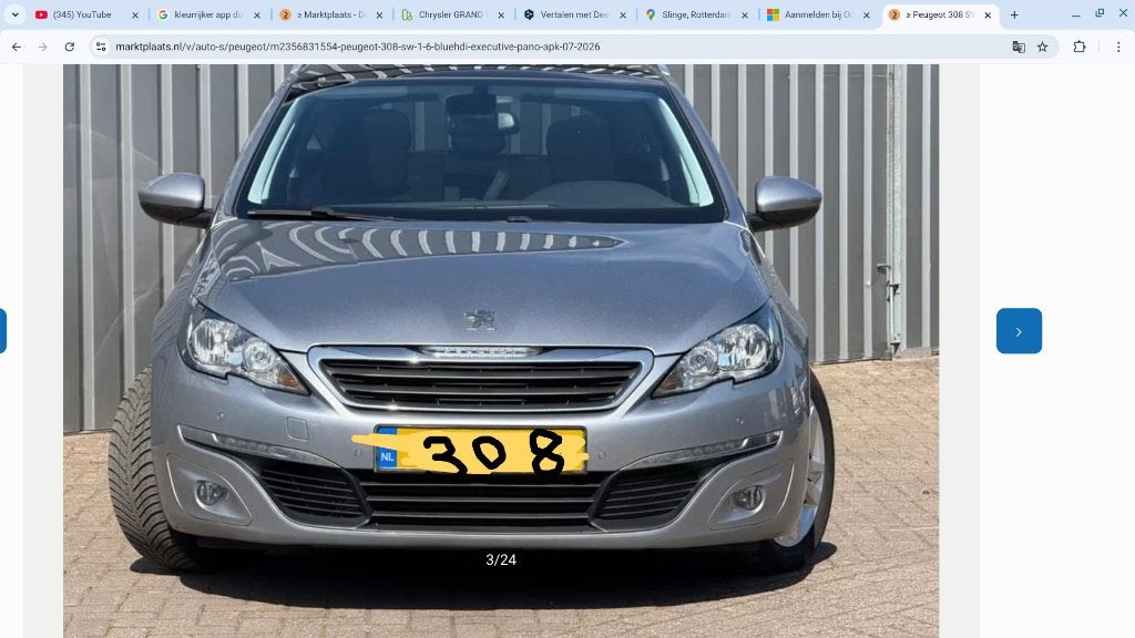 Peugoet 308 SW 1.6 HDI BJ 2019 STYLE Clima 180600kms, Auto's, Voorwielaandrijving, 186 g/km, Stof, 5 deurs