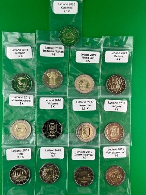 Herdenkingsmunten letland, Enlèvement ou Envoi, 2 euros, Monnaie en vrac