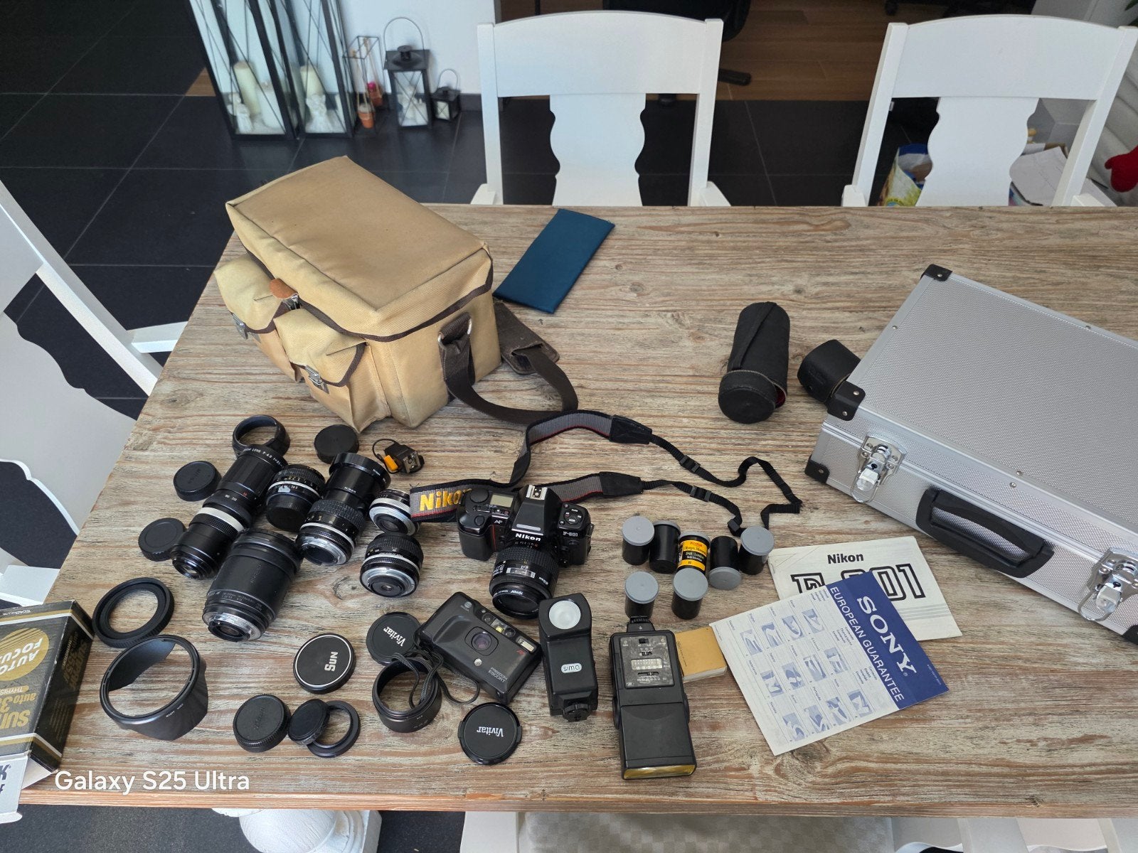 ​Nikon F-801 + Minolta Freedom Escort + 6 Lenzen + Statief,, Ophalen of Verzenden