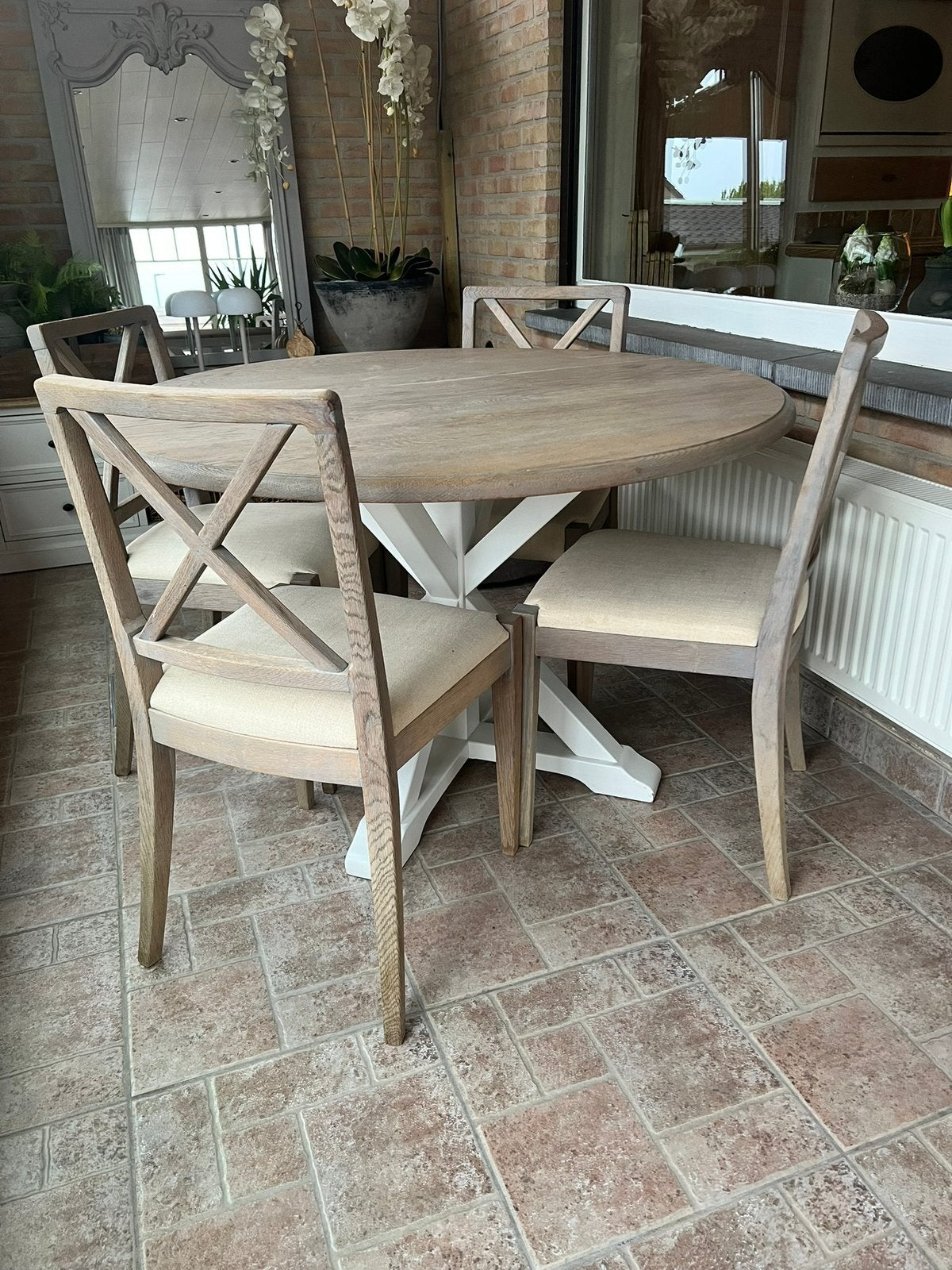 Tafel met 4 stoelen, Huis en Inrichting, Tafels | Eettafels, Ophalen, Gebruikt