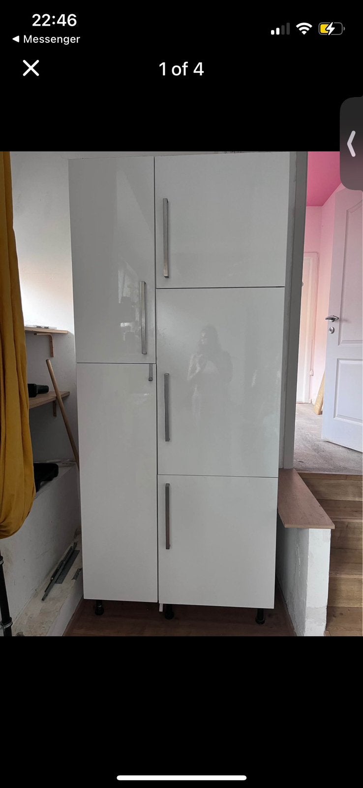 Unité de rangement avec réfrigérateur + congélateur intégrés, Electroménager, Enlèvement, Utilisé, 45 à 60 cm, 140 à 160 cm