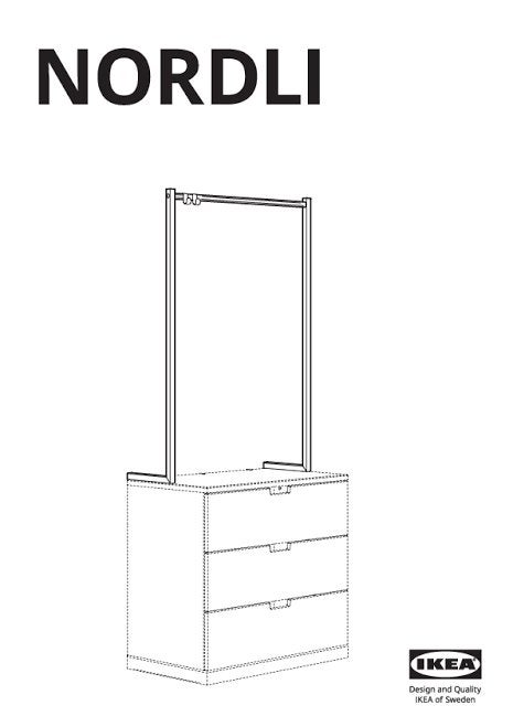 IKEA NORDLI aanvullende kledingroede zwart, Ophalen, Zo goed als nieuw, Metaal