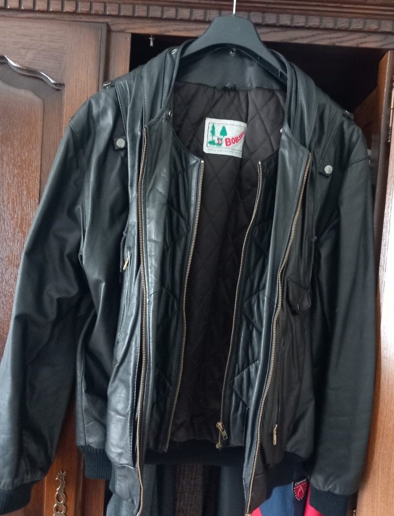 Lederen herenjas, Ophalen, Zo goed als nieuw, Maat 56/58 (XL), Zwart