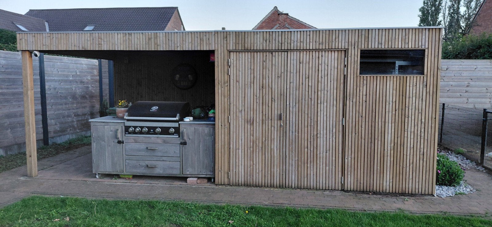 tuinhuis met overkapping, Tuin en Terras, Ophalen, 500 cm of meer, Met overkapping, Hout