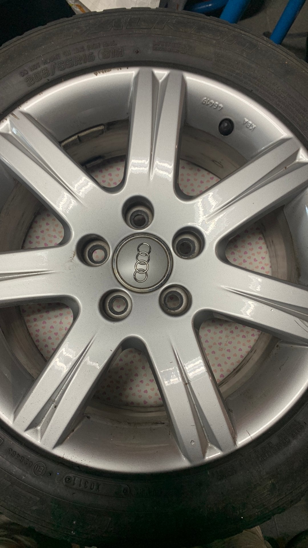 4 jantes en aluminium - Logo Audi, Enlèvement, Utilisé