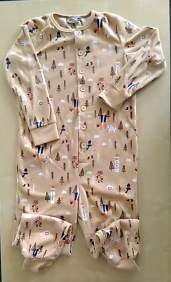 Mooie dunne beige fleece onesie, maat 122, Kinderen en Baby's, Nacht- of Onderkleding, Verzenden, Jongen of Meisje, Zo goed als nieuw