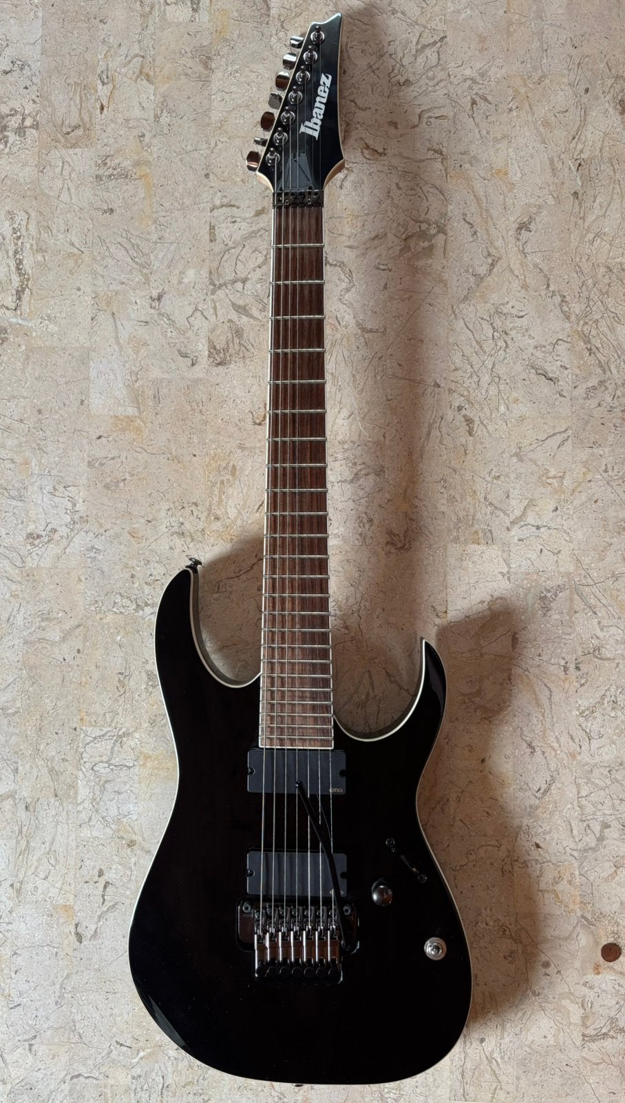 Ibanez Iron Label 7 string, Ophalen, Zo goed als nieuw, Solid body, Ibanez