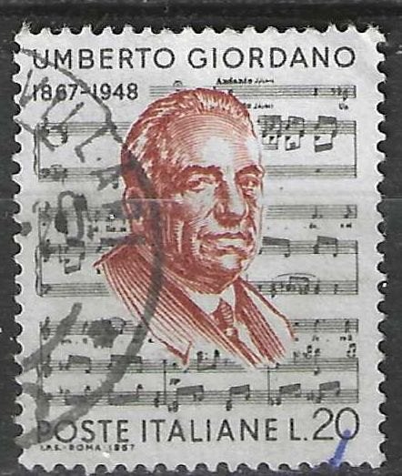 Italie 1967 - Yvert 984 - Umberto Giordano (ST), Envoi, Affranchi