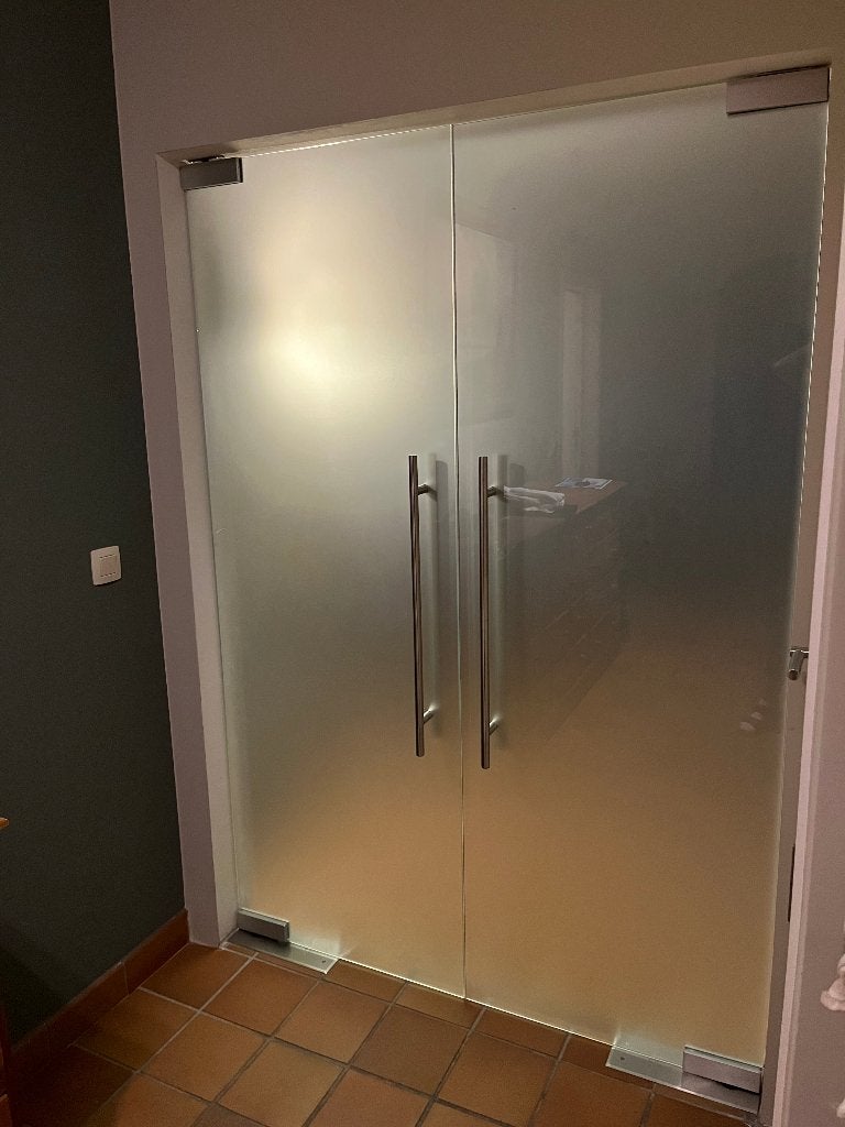 portes vitrées pivotantes doubles (verre mat), Enlèvement, Utilisé