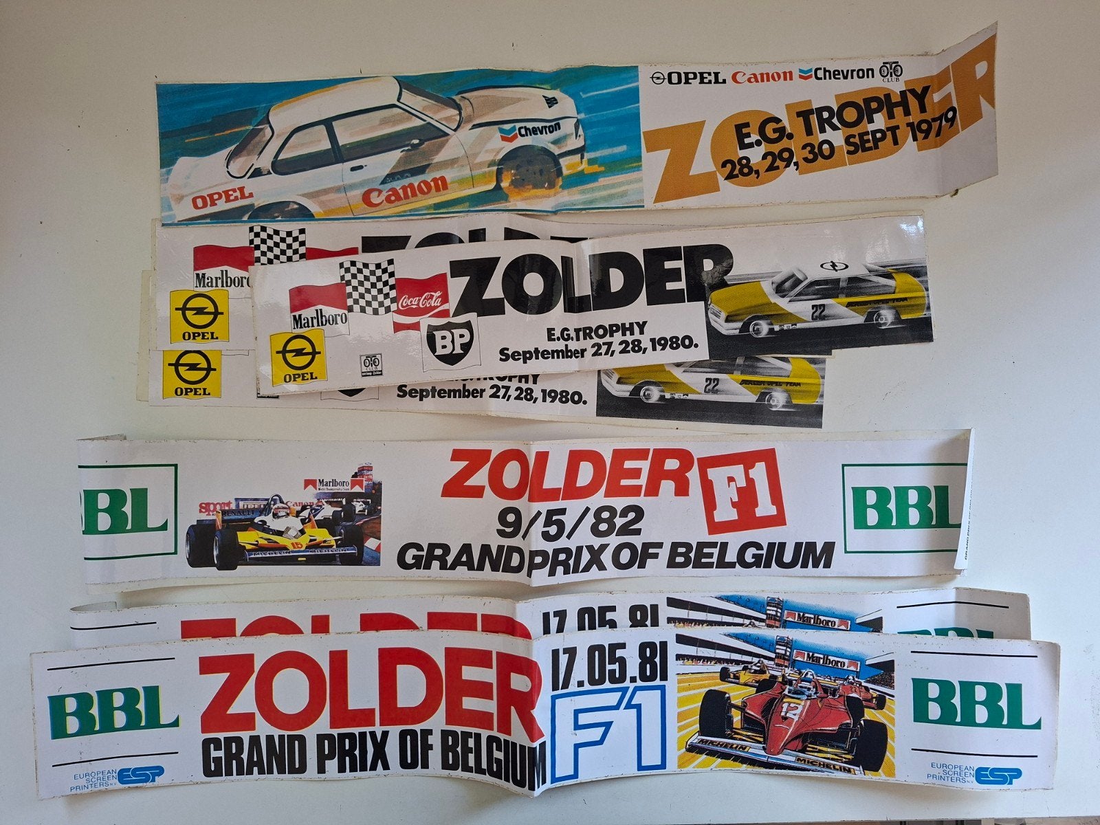 Grands autocollants Zolder Grand Prix de Belgique 1979 à 198, Enlèvement ou Envoi, Voiture ou Moto