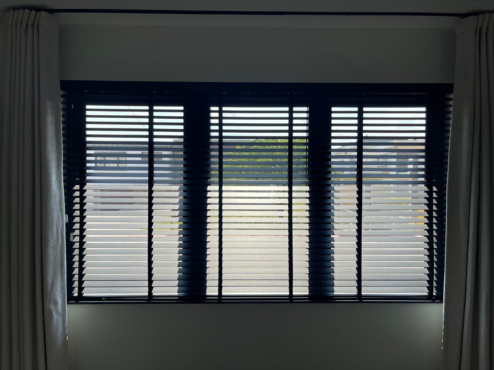 Verano bamboe jaloezie 50mm zwart, Bambou, Comme neuf, Store vénitien, Noir