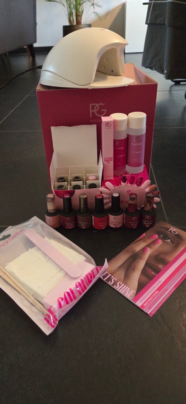 Pink Gellac complete startersset + 7 kleuren, Handtassen en Accessoires, Uiterlijk | Lichaamsverzorging, Ophalen of Verzenden