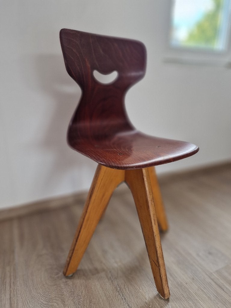 Adam Stegner stoel – Flötotto – jaren ’50–’60 – Pagholz, Maison & Meubles, Chaises, Utilisé, Cinq, Six Chaises ou plus, Bois, Brun