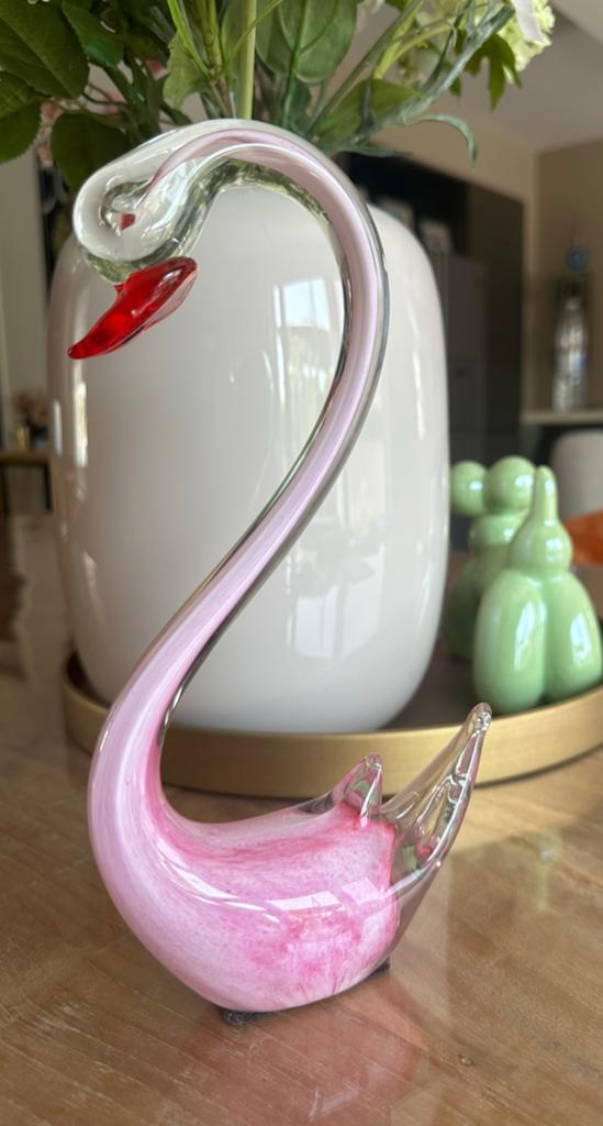 Glasgeblazen Murano zwaan!, Ophalen, Nieuw, Roze, Glas