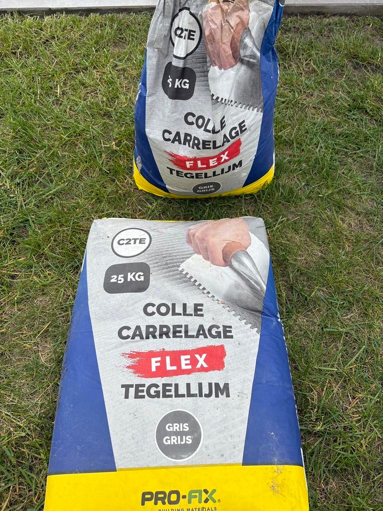 Tegellijm grijs 25kg+, 60 cm of meer, Nieuw, Vloertegels, Overige materialen