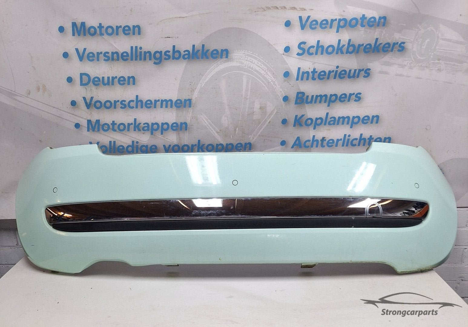 Achterbumper Fiat 500 met Chrome lijst en 3x pdc 735425627, Gebruikt, -, -, Ophalen of Verzenden