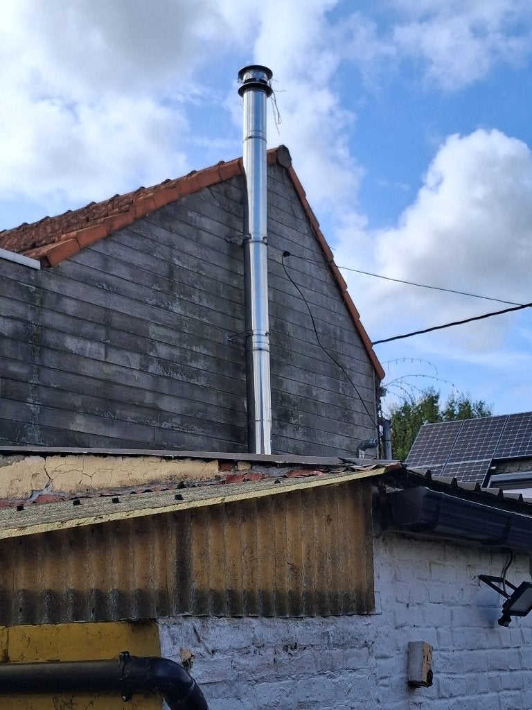 Cheminée à double paroi, Inox, 2 à 4 mètres, Buse droite, Enlèvement