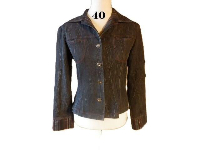 (40)- veste jeans femme t.40 grise - affinités -, Kleding | Dames, Jassen | Zomer, Zo goed als nieuw, Maat 38/40 (M), Grijs, Ophalen of Verzenden