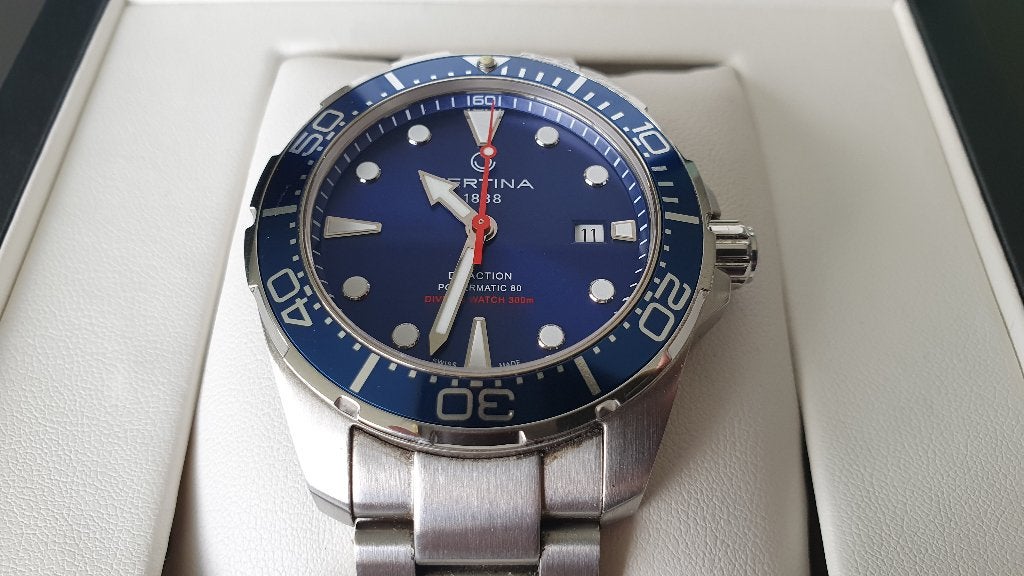 Horloge Certina action diver 43 mm 300m Rvs, Staal, Staal, Polshorloge, Zo goed als nieuw