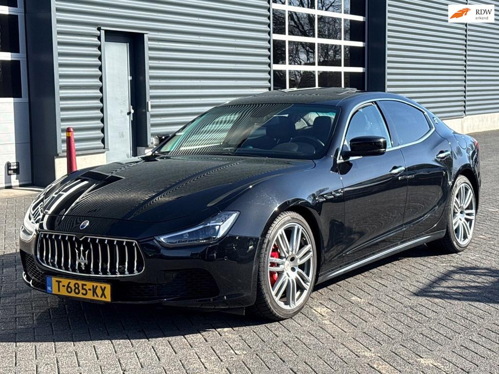Maserati Ghibli 3.0 S V6 Q4, Carplay, Memory seat, Panoramad, Auto's, Maserati, Gebruikt, Zwart, Zwart, Leder