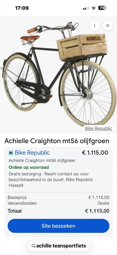 Achielle heren transport fiets, Gebruikt, Versnellingen, Ophalen, Overige merken